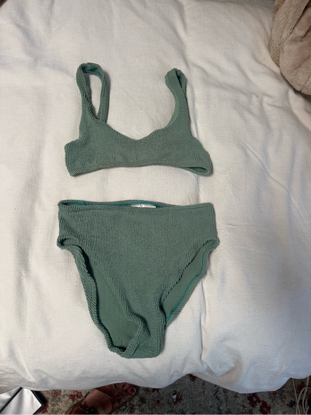 Eva High Waist Two-Piece Bikini - Sage Green